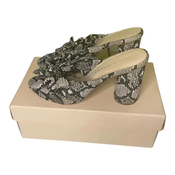 Loeffler Randall Penny Pleated Bow Heel Snakeskin Print - Picture 4 of 8